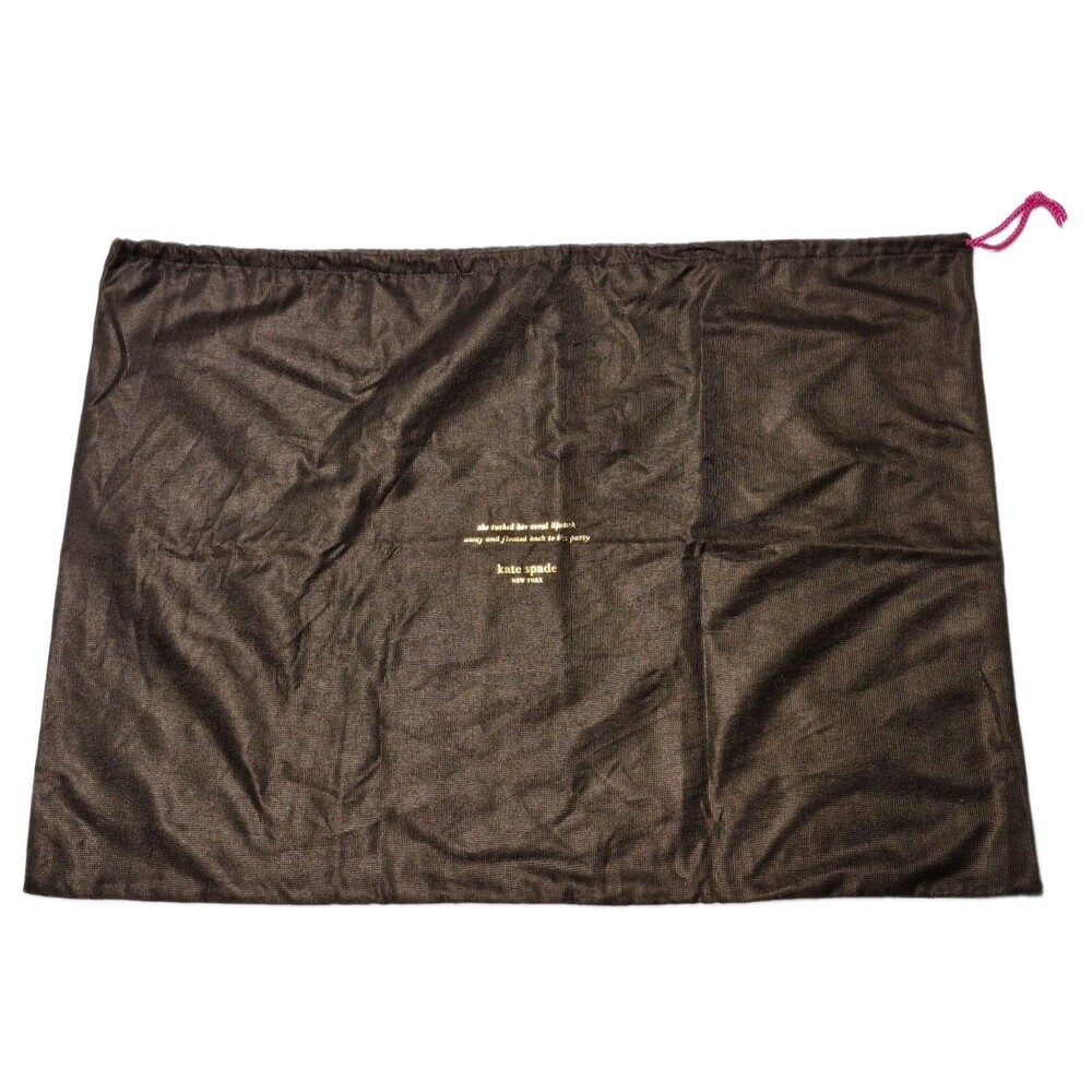 Kate Spade Dust Bag Large 19" x 27" Brown Pink Quote Drawstring Purse Cover NWOT